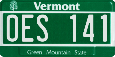 VT license plate OES141