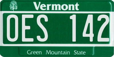 VT license plate OES142