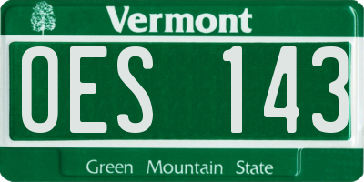 VT license plate OES143