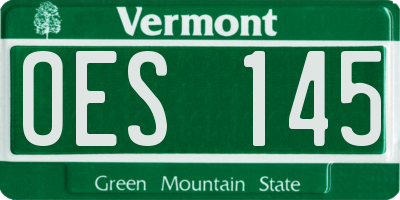 VT license plate OES145
