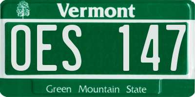 VT license plate OES147