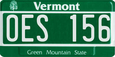 VT license plate OES156