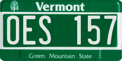 VT license plate OES157