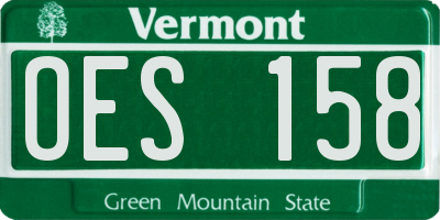 VT license plate OES158