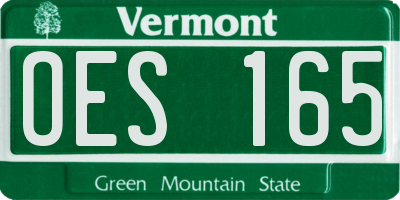 VT license plate OES165