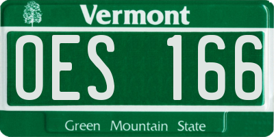 VT license plate OES166