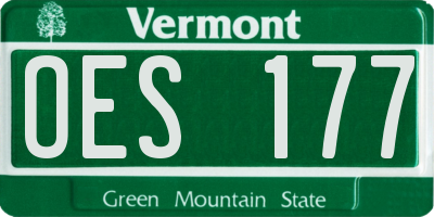 VT license plate OES177