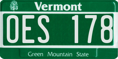 VT license plate OES178