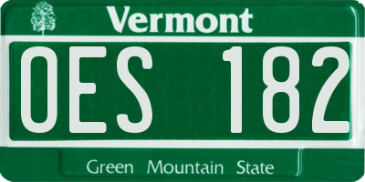 VT license plate OES182