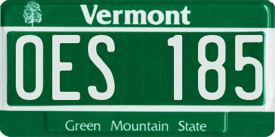 VT license plate OES185