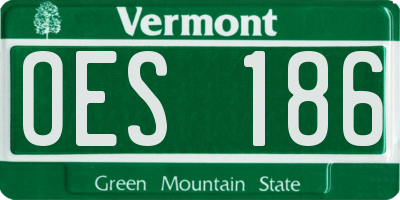 VT license plate OES186