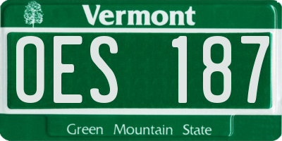 VT license plate OES187