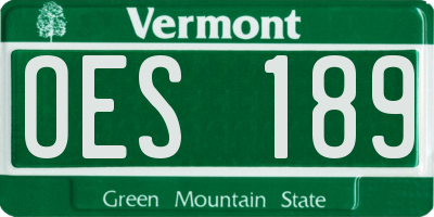 VT license plate OES189