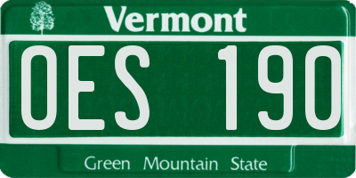 VT license plate OES190