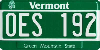 VT license plate OES192