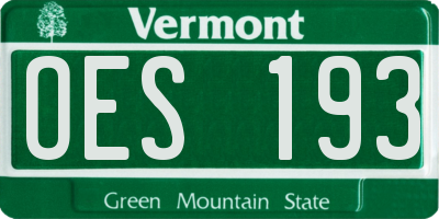 VT license plate OES193