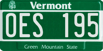 VT license plate OES195