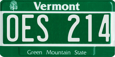 VT license plate OES214