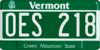 VT license plate OES218