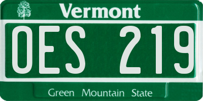 VT license plate OES219