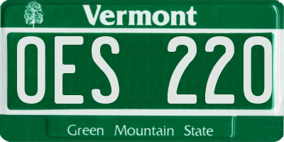VT license plate OES220