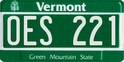 VT license plate OES221