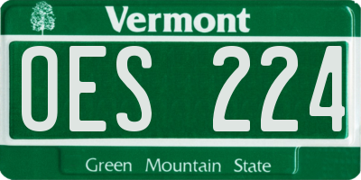 VT license plate OES224
