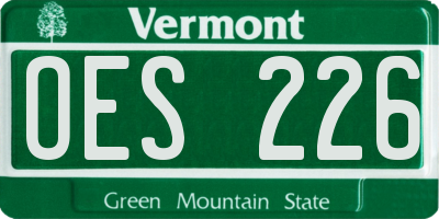 VT license plate OES226