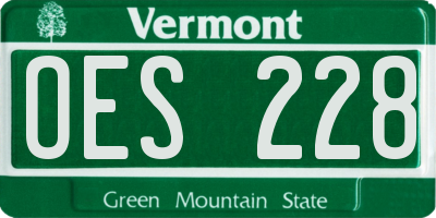 VT license plate OES228