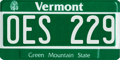 VT license plate OES229