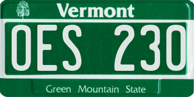 VT license plate OES230