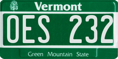 VT license plate OES232