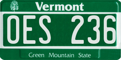 VT license plate OES236