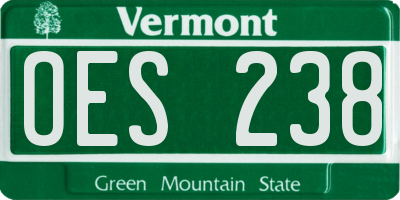 VT license plate OES238