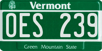 VT license plate OES239