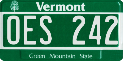 VT license plate OES242