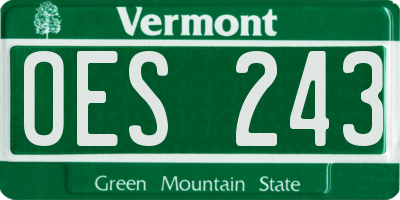 VT license plate OES243