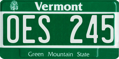 VT license plate OES245