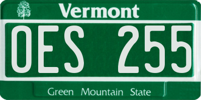 VT license plate OES255