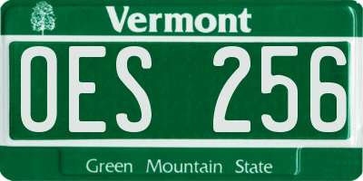 VT license plate OES256