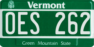 VT license plate OES262