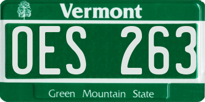 VT license plate OES263