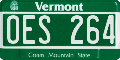 VT license plate OES264
