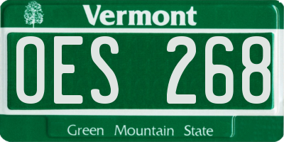 VT license plate OES268
