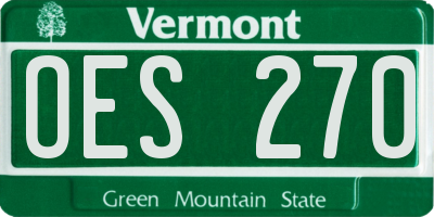 VT license plate OES270