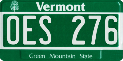VT license plate OES276