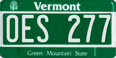 VT license plate OES277