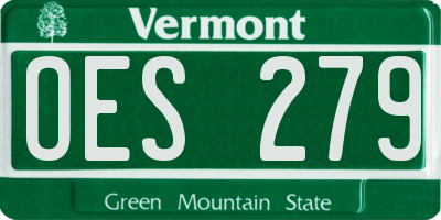 VT license plate OES279