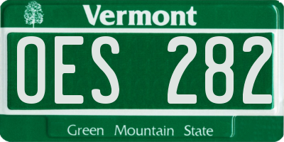 VT license plate OES282