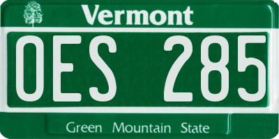 VT license plate OES285